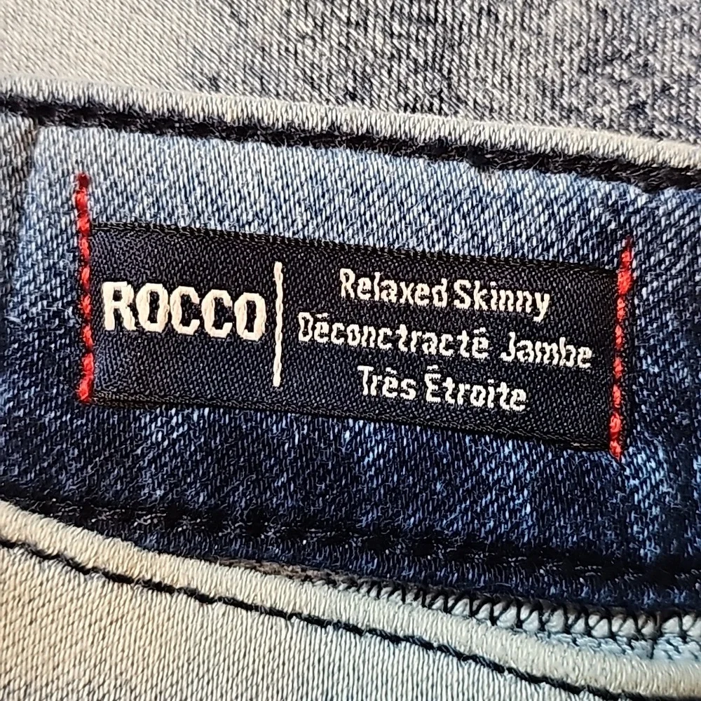 💥True Religion Blue Acid-Wash Rocco Rlxd Skinny Jeans. Men's Size: W40x34L